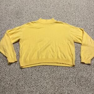 Pendleton Mock Neck Yellow Sweater Sz XL 100% Cotton Knit Casual Spring